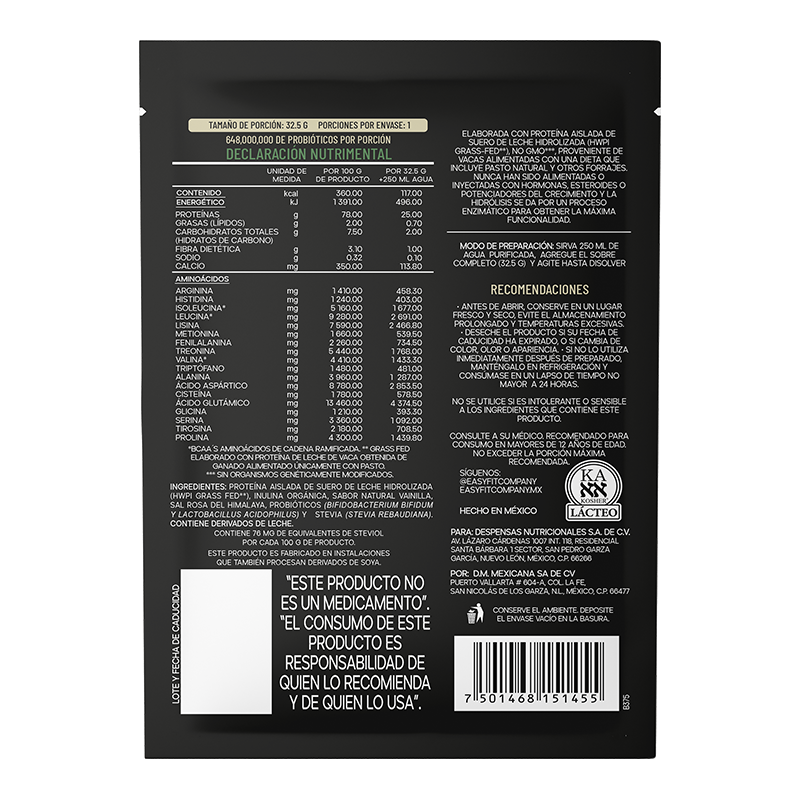 Sachet Proteína Premium GRASS-FED -Vainilla