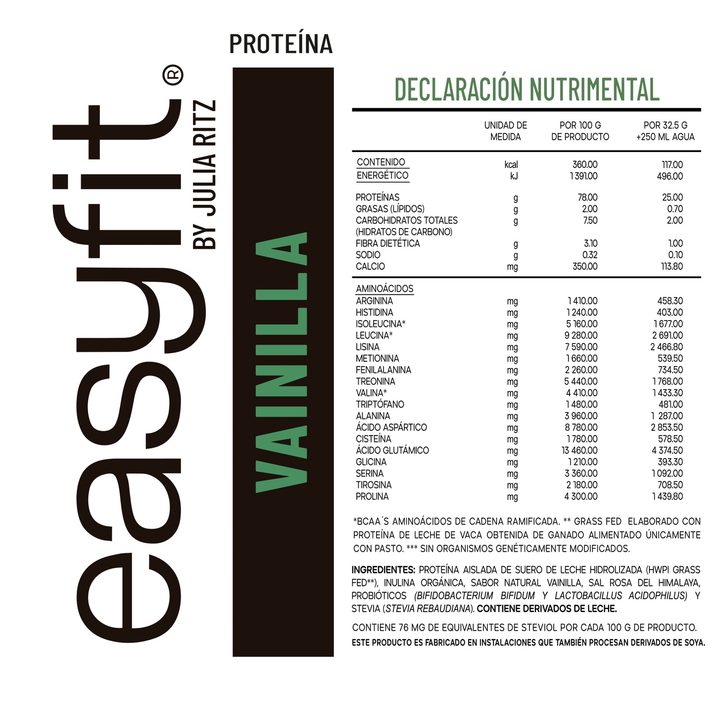 Sachet Proteína Premium GRASS-FED -Vainilla